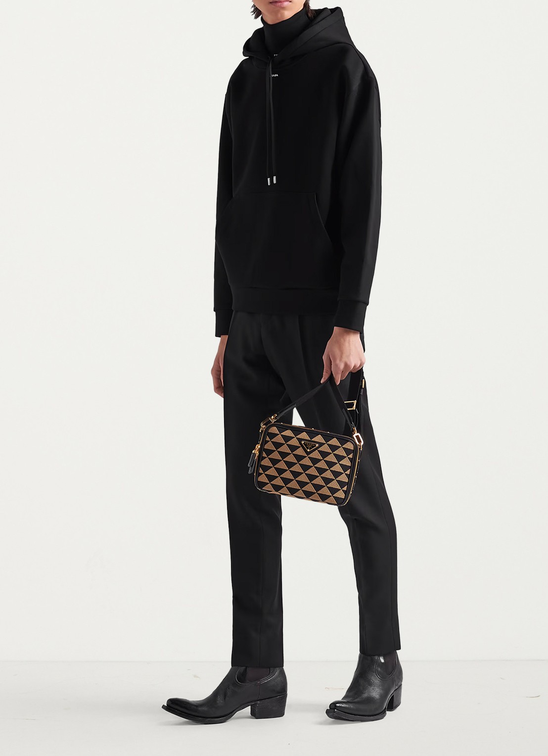 Prada Hoodie met logo - voorkant 4 zwart