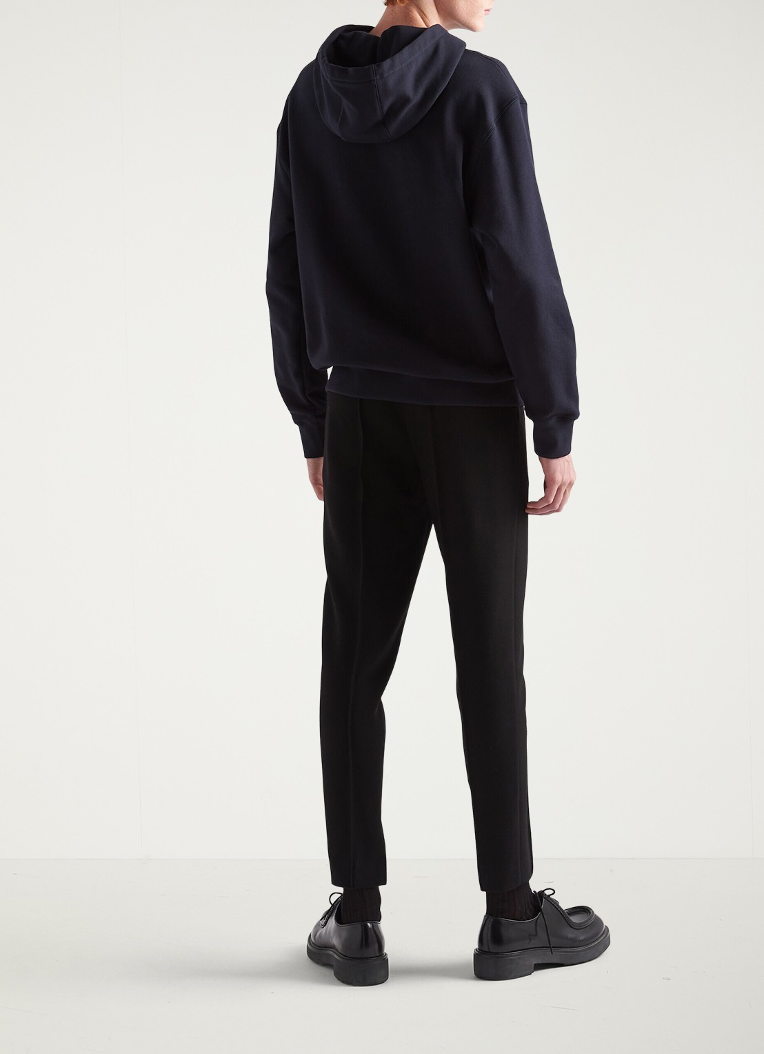 Prada Hoodie met logoborduring - achterkant 5 donkerblauw