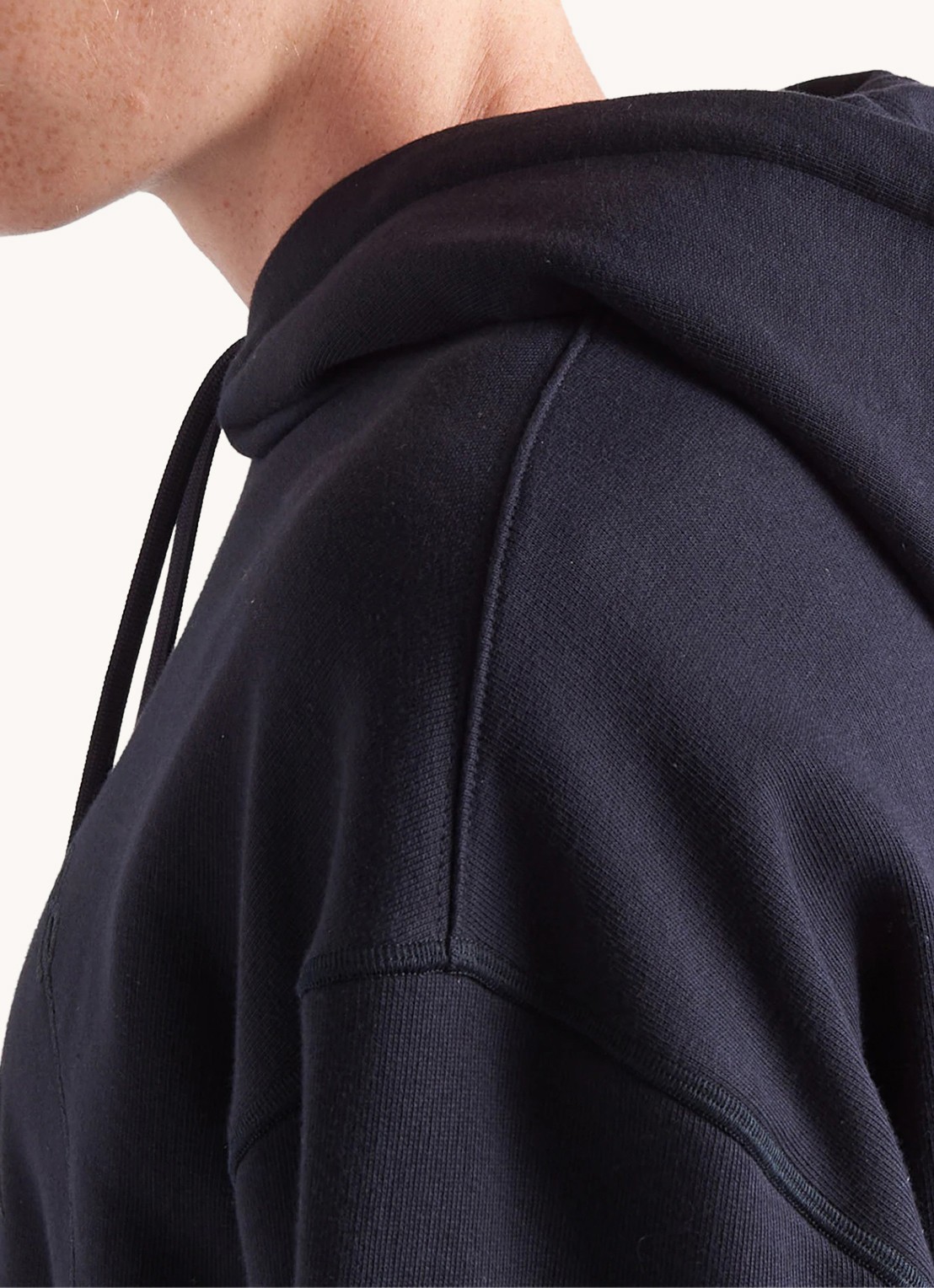 Prada Hoodie met logoborduring - detail donkerblauw