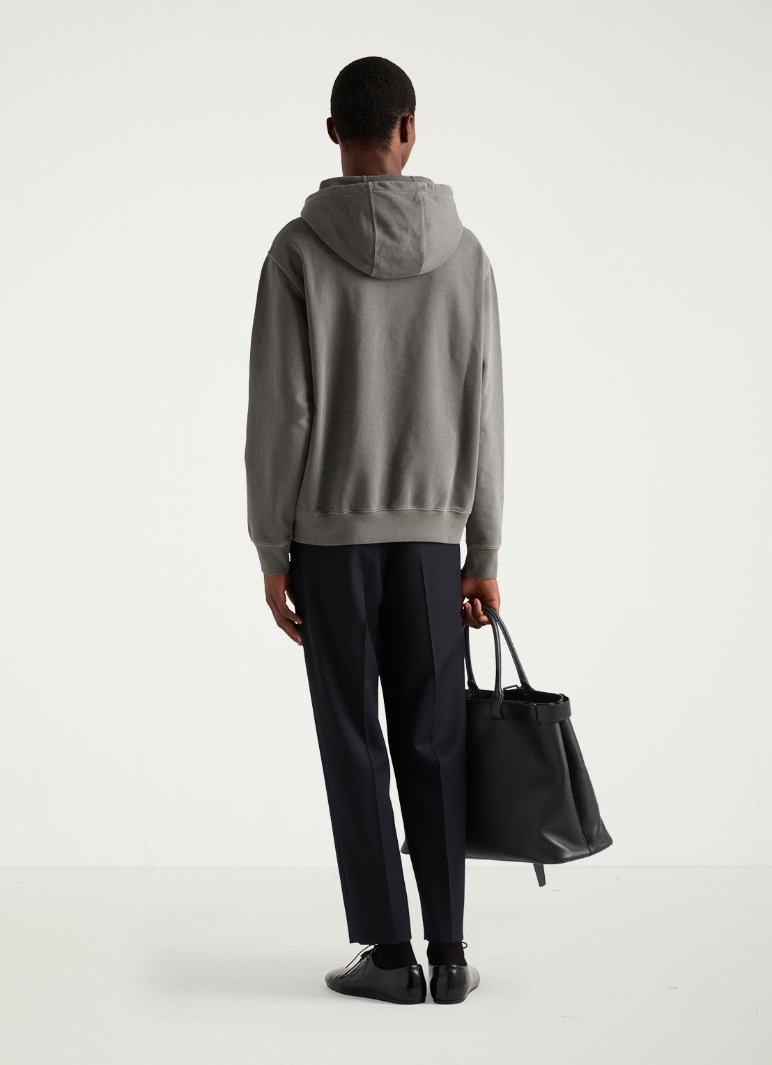 Prada Hoodie met logoborduring - achterkant grijs