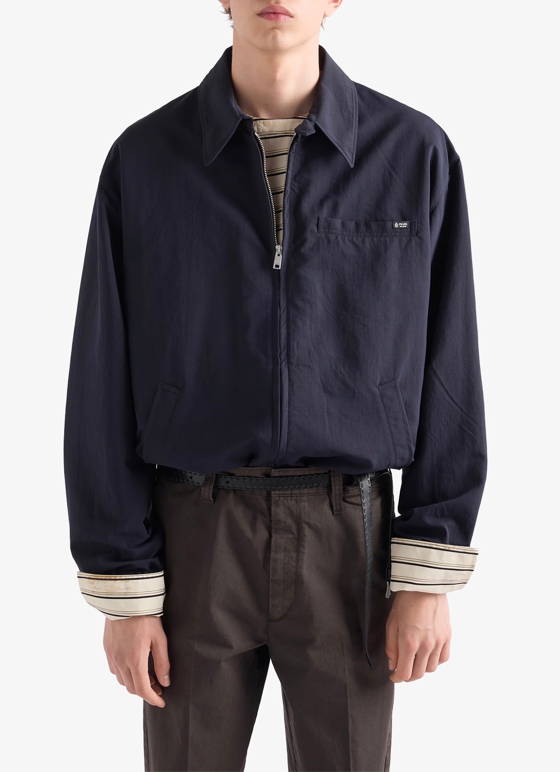 Prada Jack met logo en borstzak - detail donkerblauw