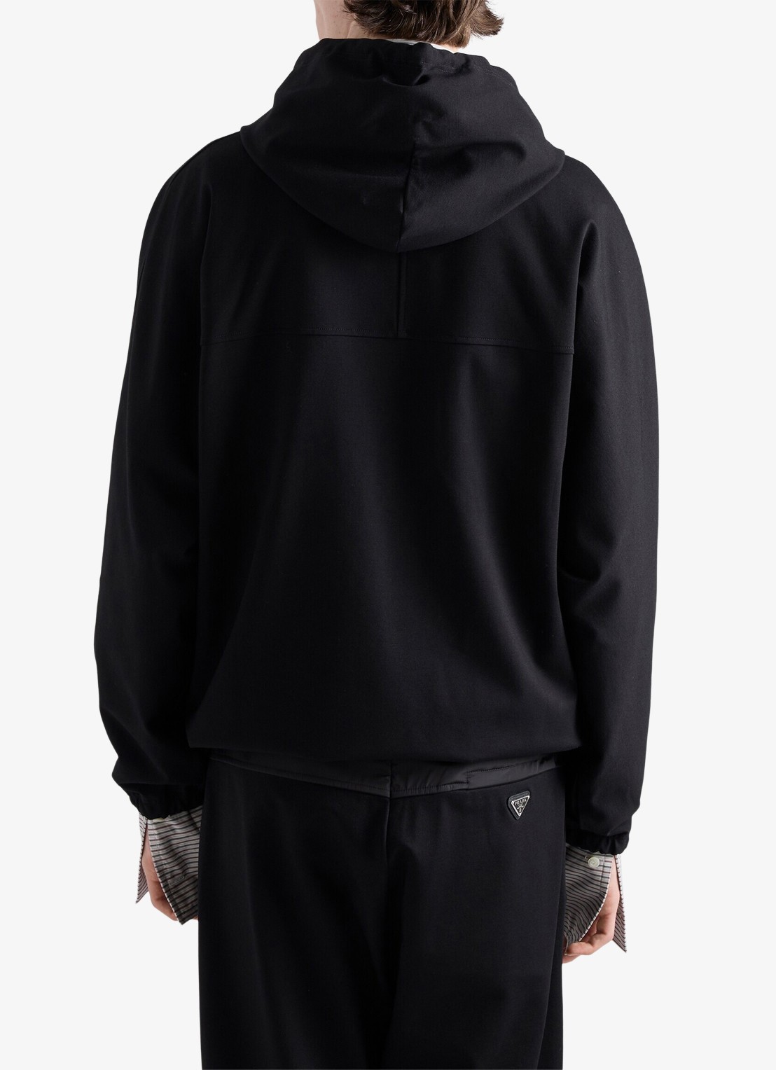 Prada Jack met logo en capuchon - achterkant 3 zwart