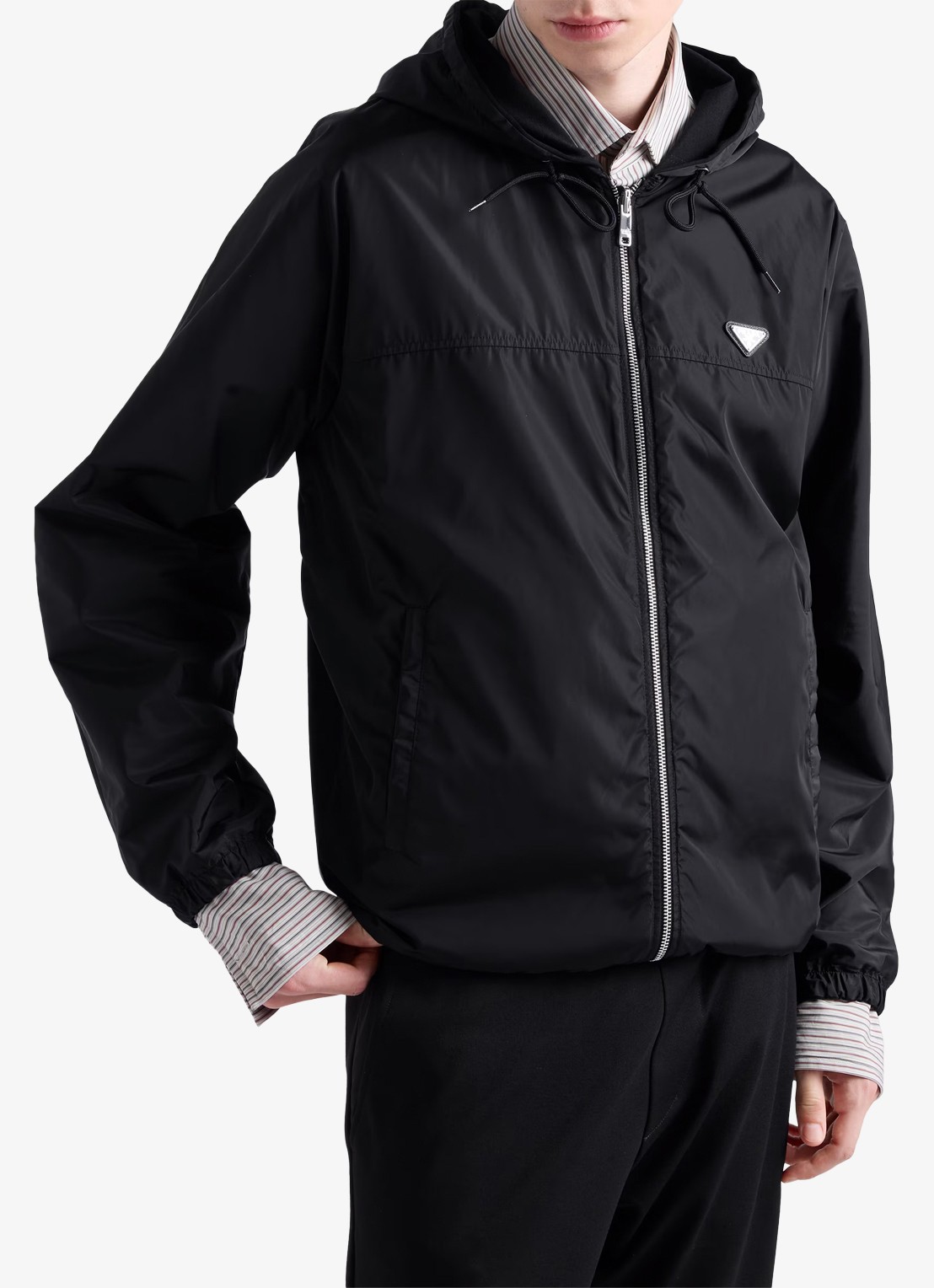 Prada Jack met logo en capuchon - detail 4 zwart