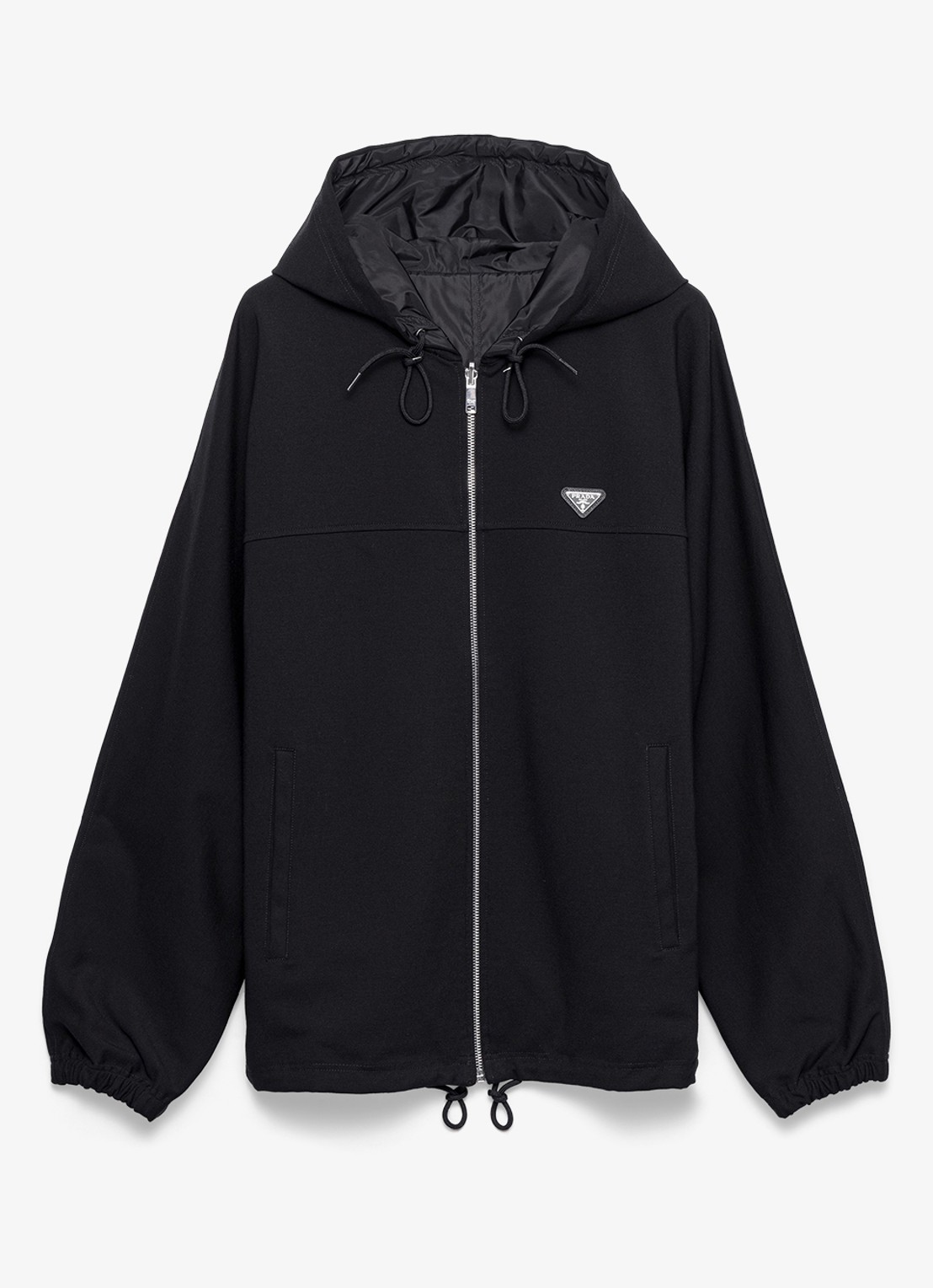 Prada Jack met logo en capuchon - voorkant zwart