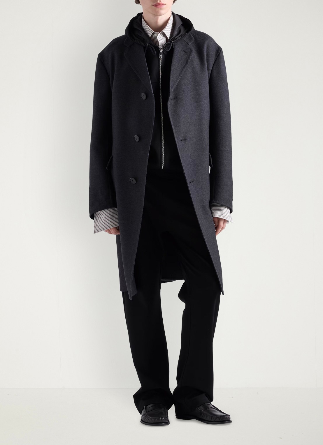 Prada Jack met logo en capuchon - voorkant 2 zwart