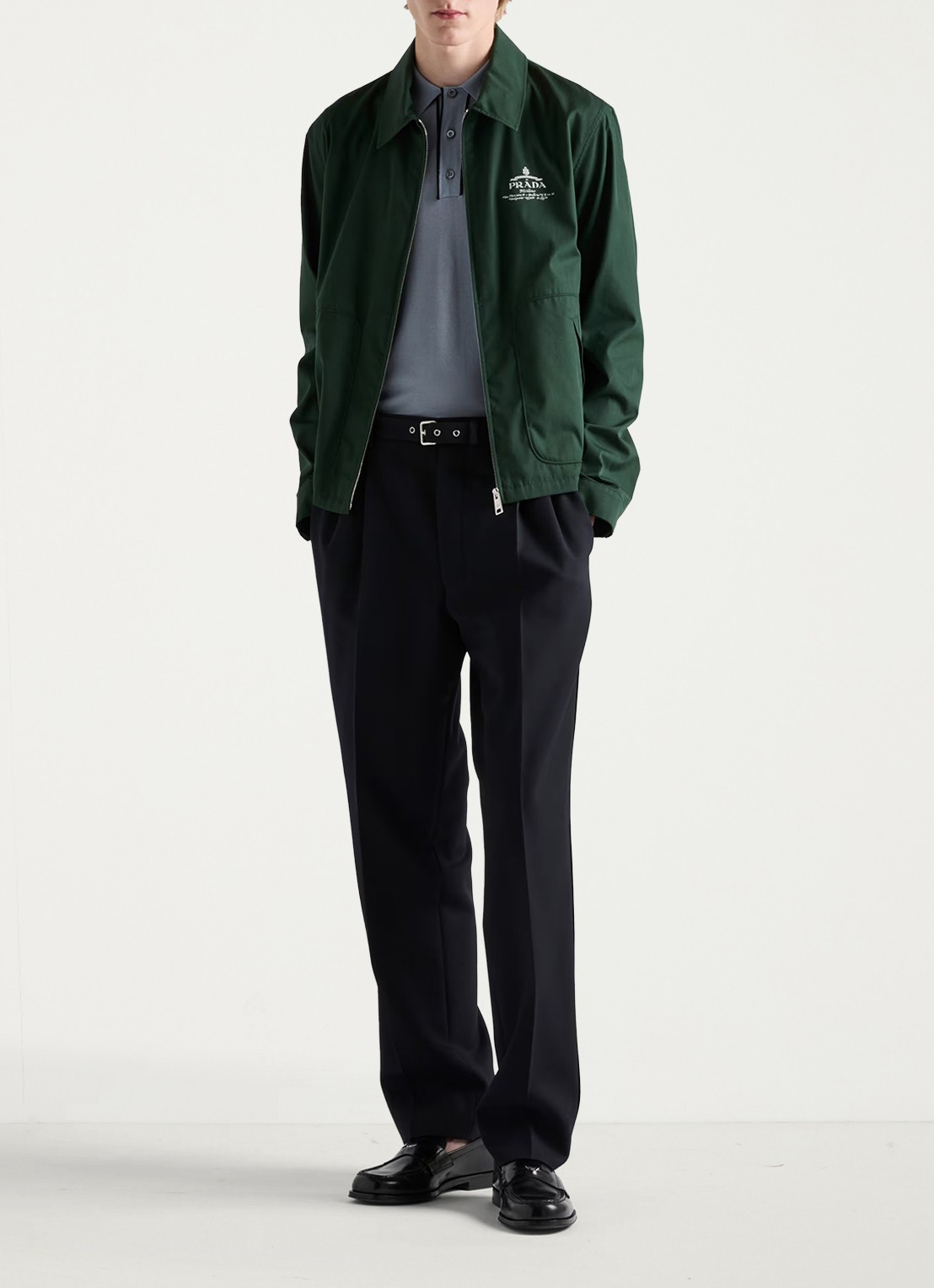 Prada Jack met logo en steekzakken - voorkant 6 groen