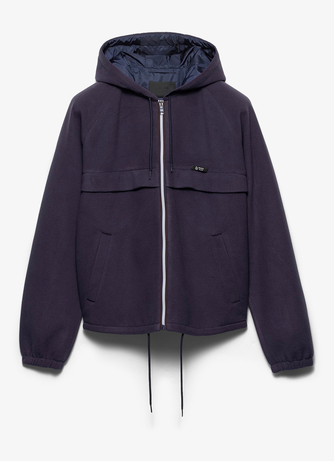 Prada Jack met steekzakken en capuchon - voorkant 4 donkerblauw