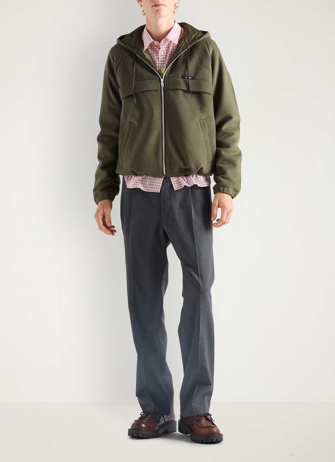 Prada Jack met steekzakken en capuchon - detail 2 legergroen