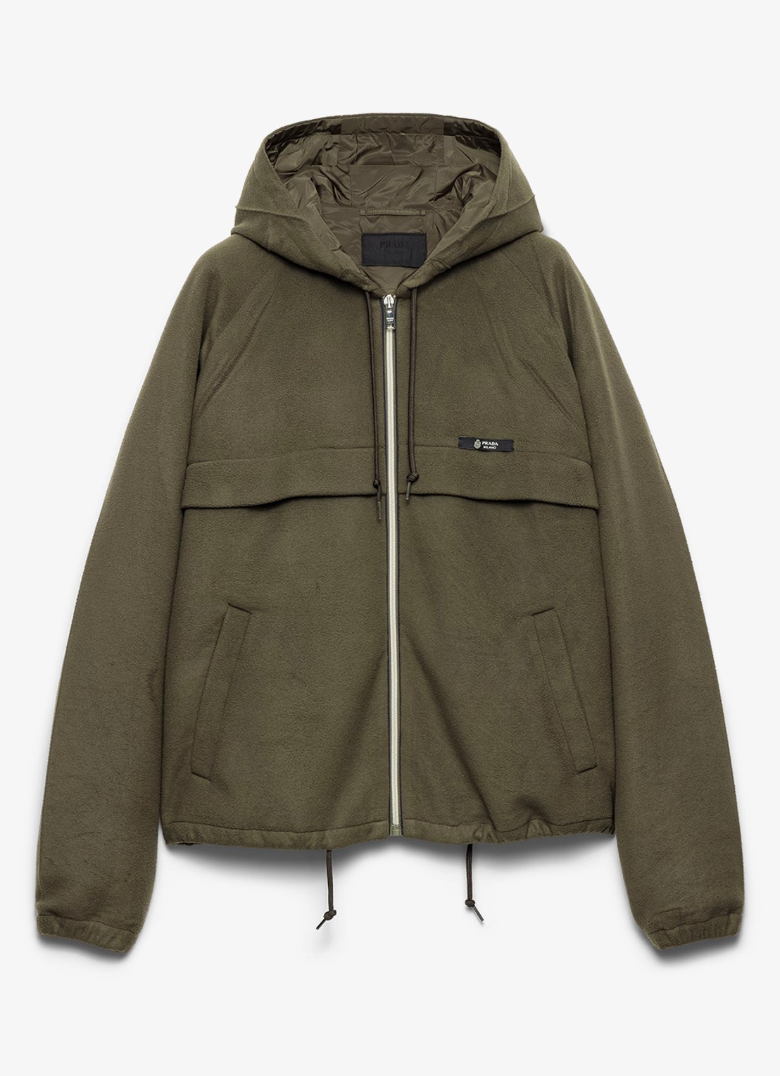 Prada Jack met steekzakken en capuchon - voorkant 5 legergroen