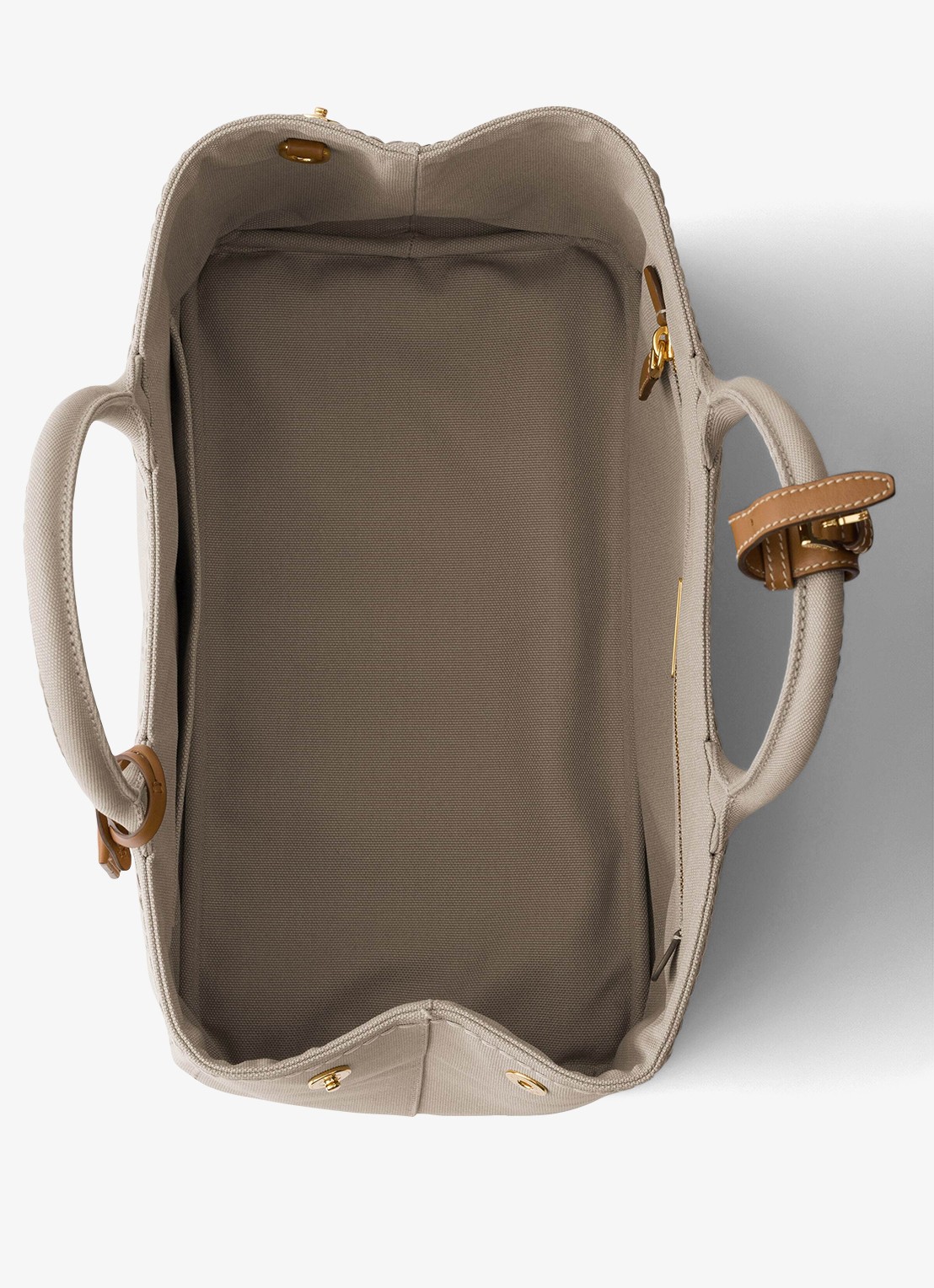 Prada Jardinière Large handtas met logoborduring - detail beige