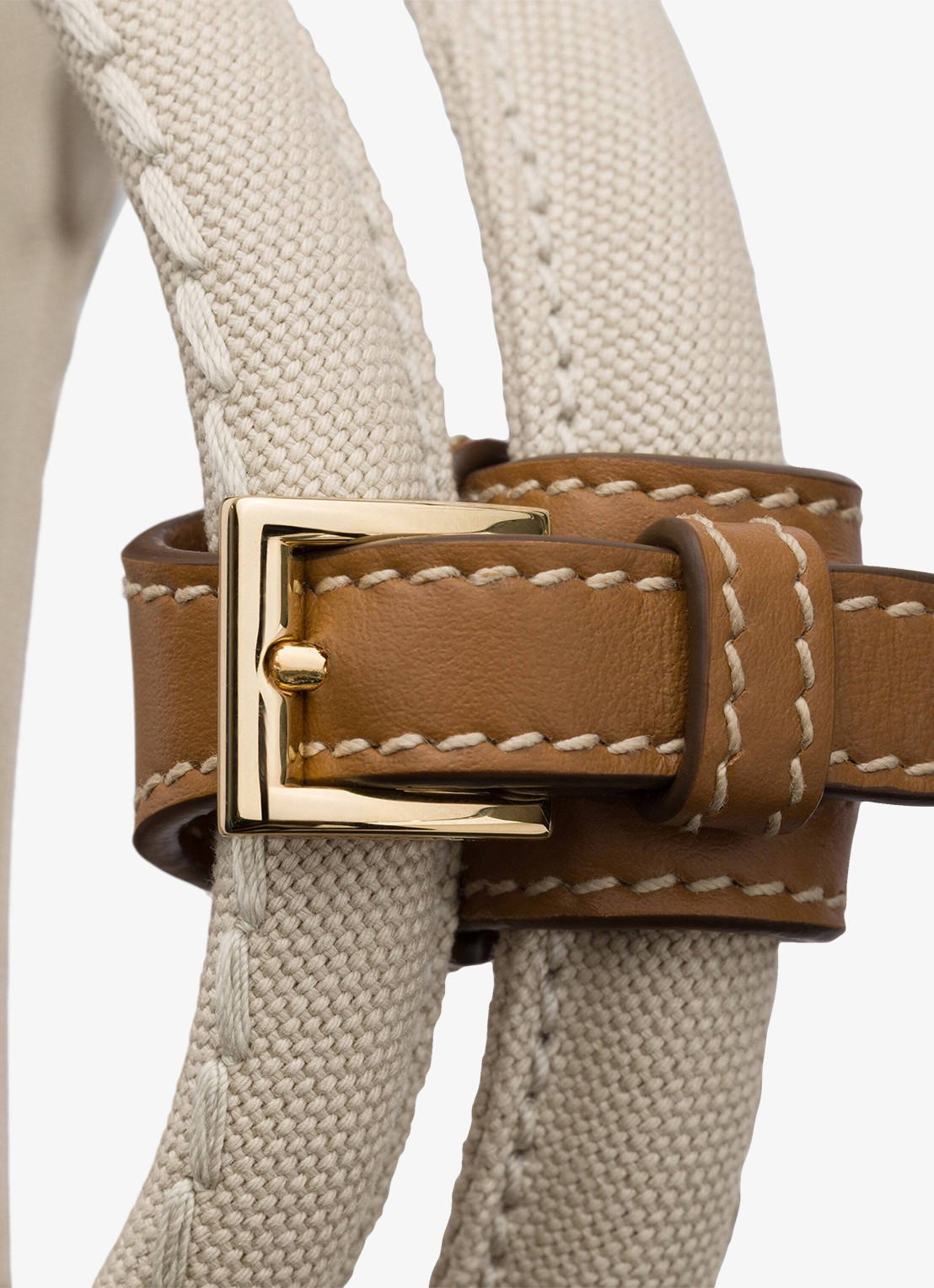 Prada Jardinière Large handtas met logoborduring - detail 2 beige