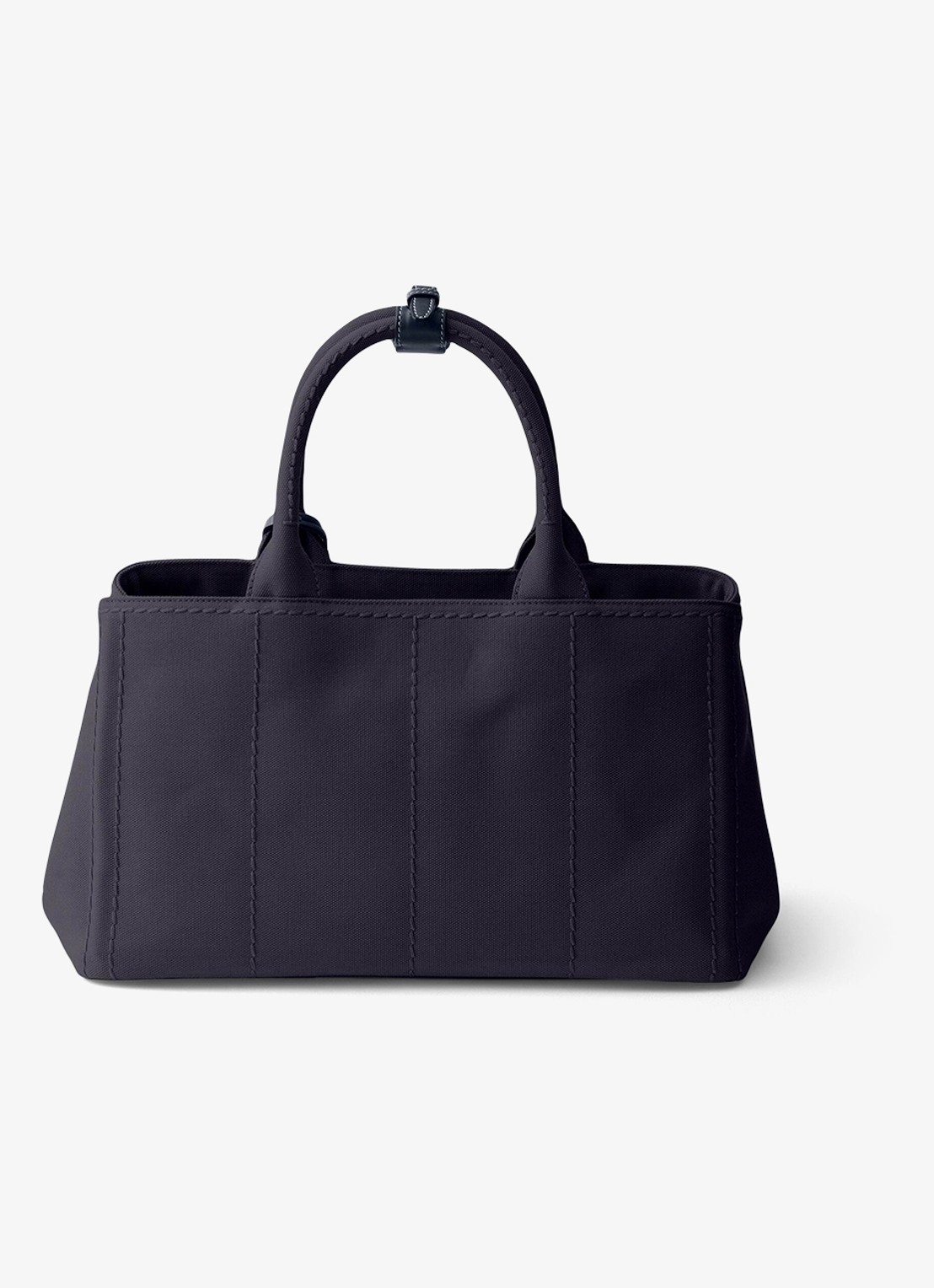 Prada Jardinière Large handtas met logoborduring - achterkant donkerblauw