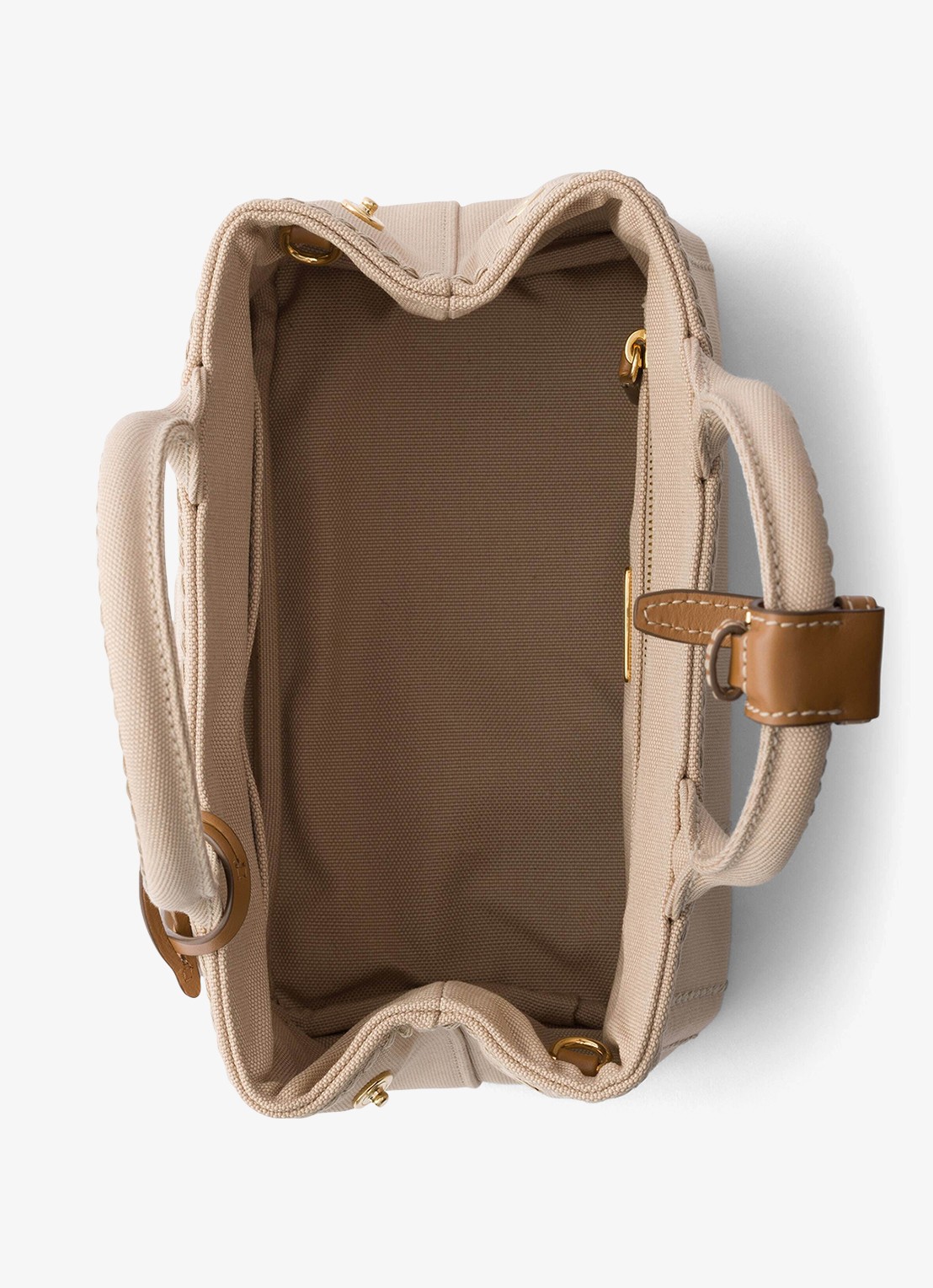 Prada Jardinière Mini handtas met leren details en logo - detail 2 zand