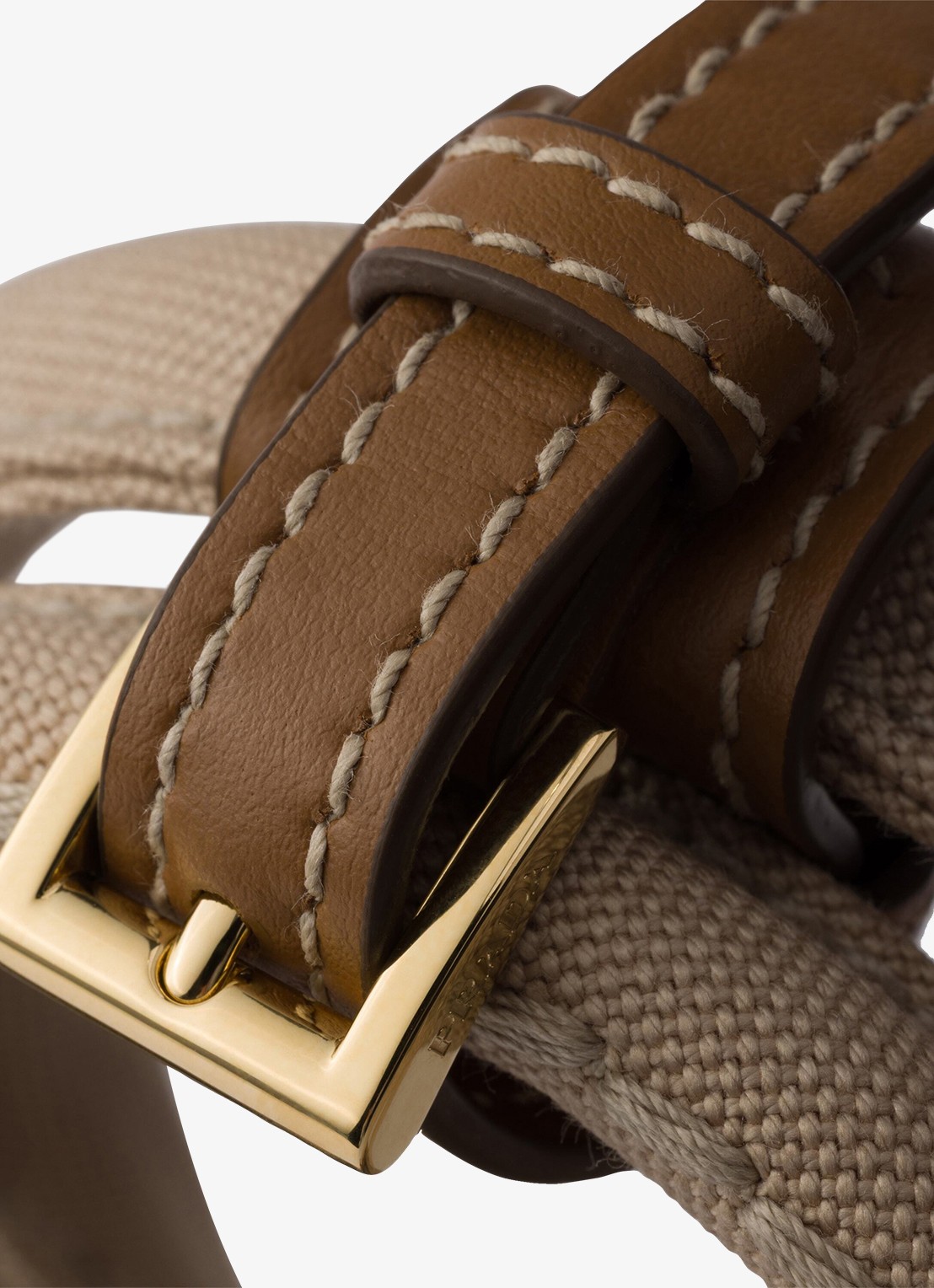 Prada Jardinière Mini handtas met leren details en logo - detail 3 zand