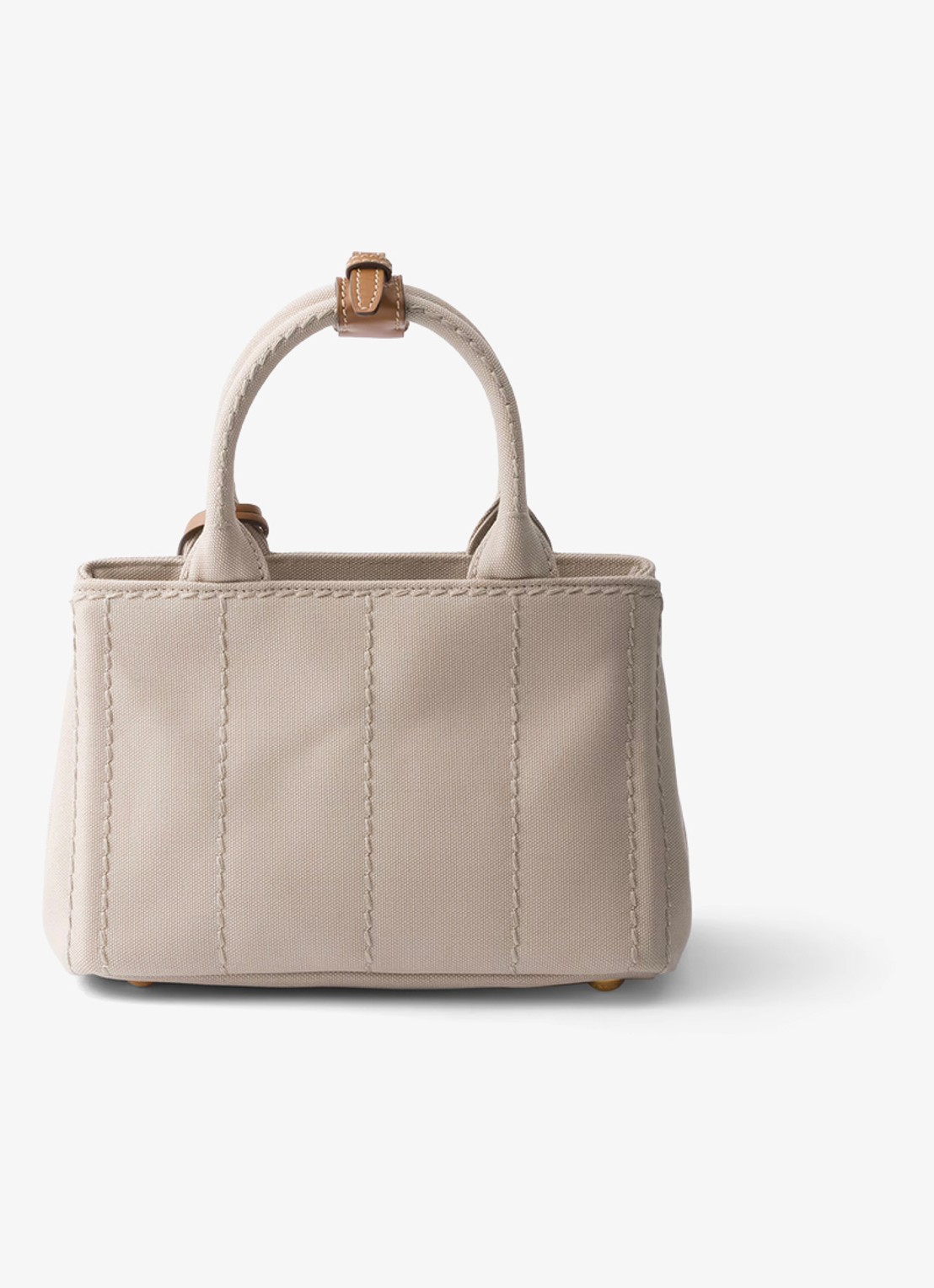 Prada Jardinière Mini handtas met leren details en logo - achterkant 4 beige