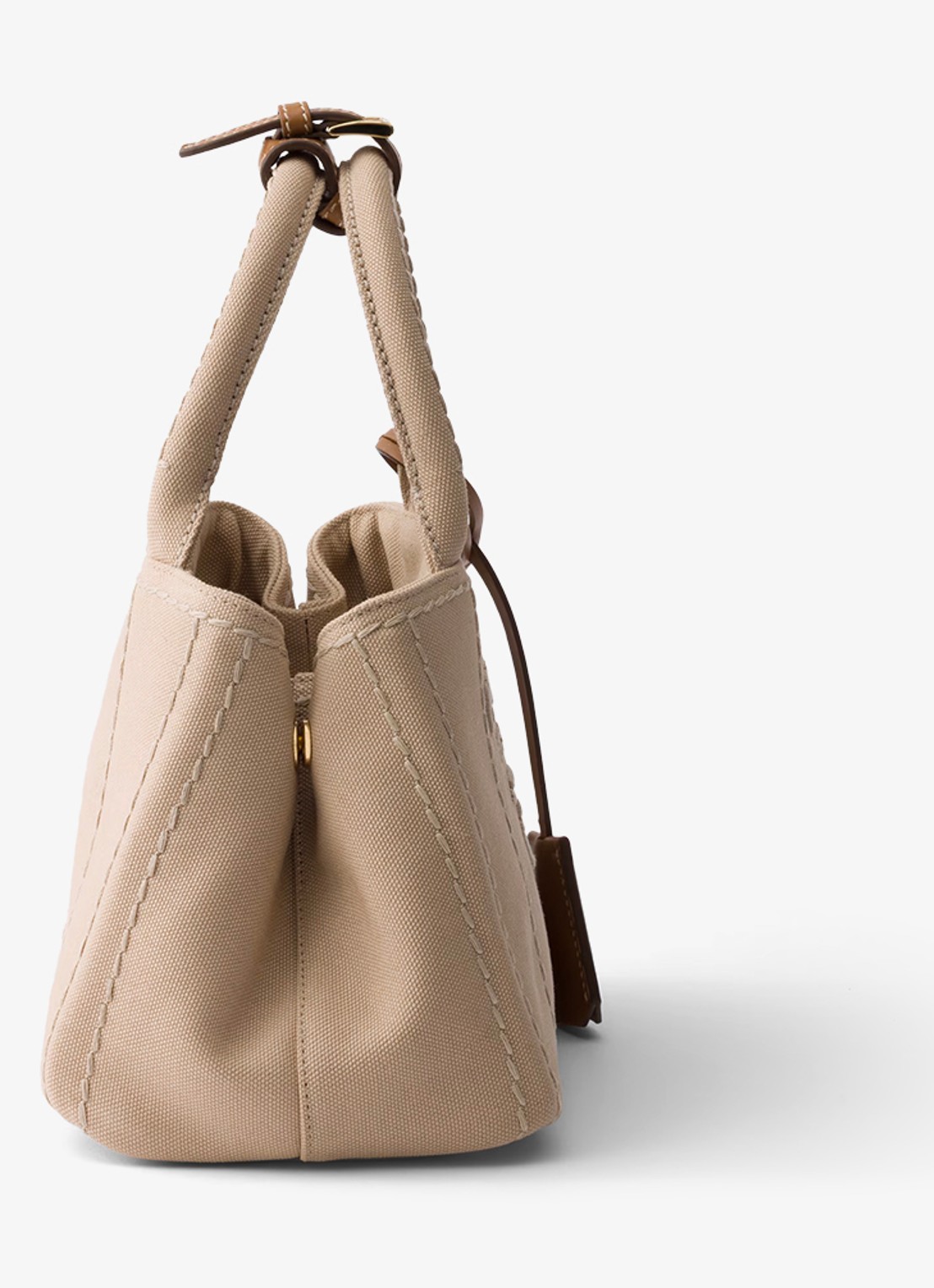 Prada Jardinière Mini handtas met leren details en logo - detail 4 gebroken wit