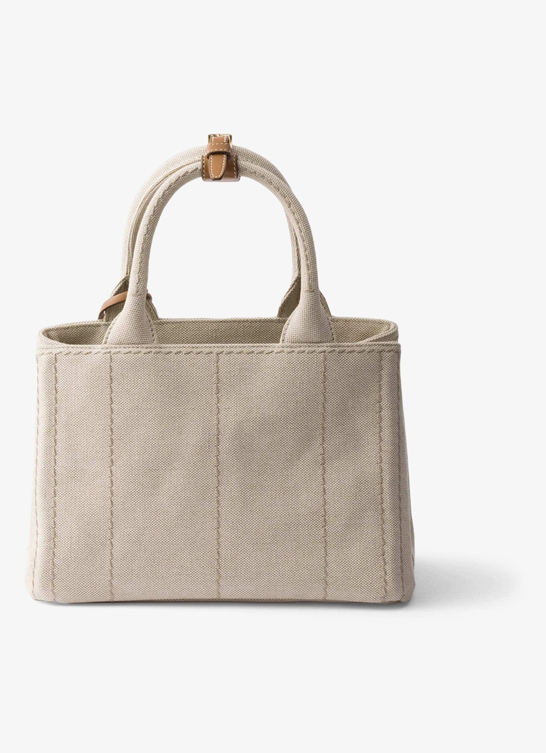 Prada Jardinière Small handtas met leren details en logo - achterkant 3 beige