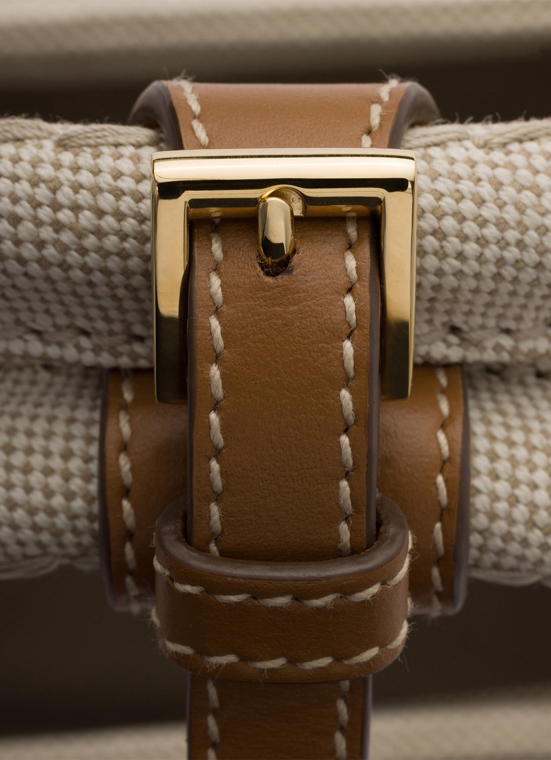 Prada Jardinière Small handtas met leren details en logo - detail 5 beige