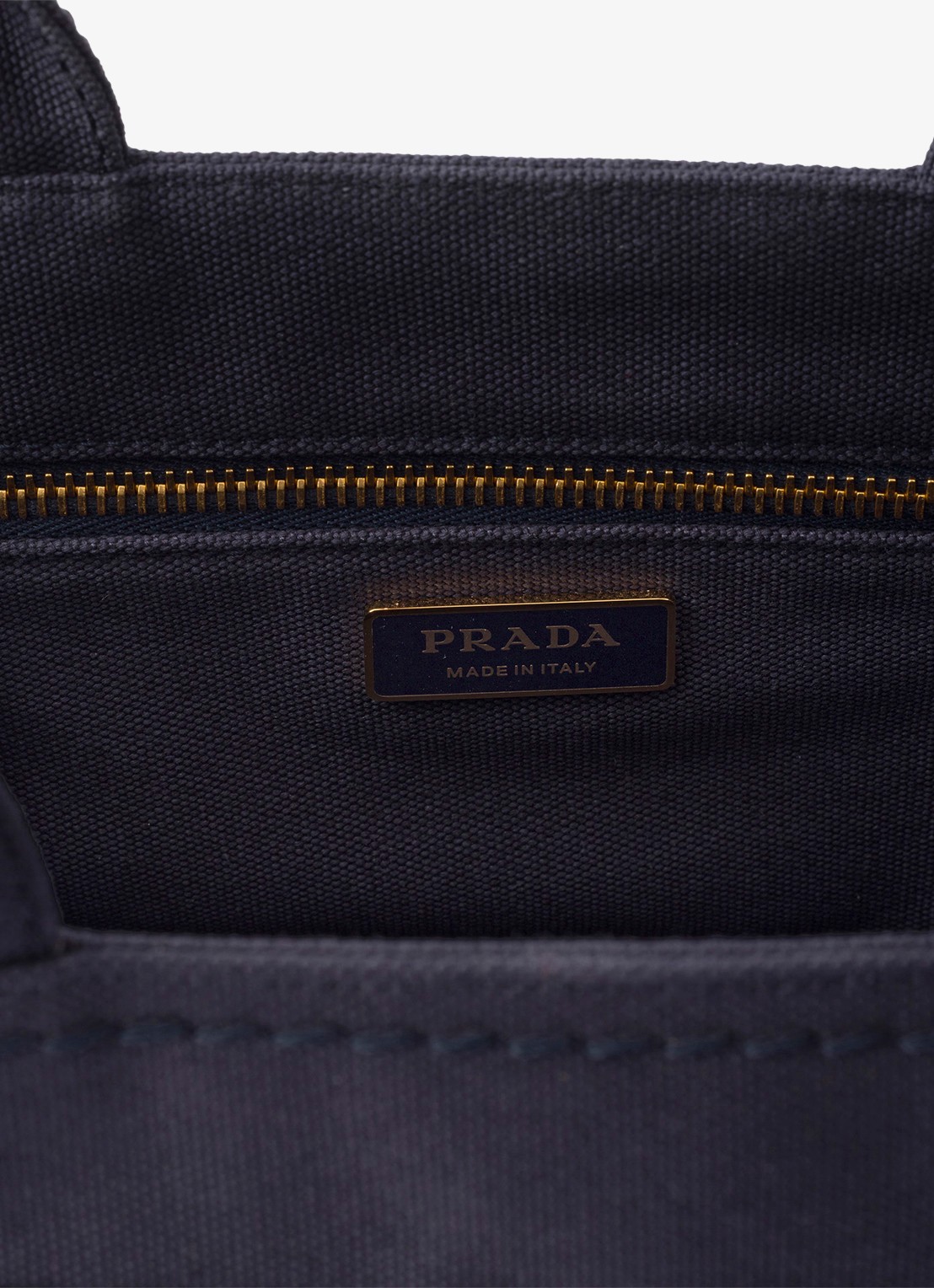 Prada Jardinière Small handtas met leren details en logo - detail 6 donkerblauw