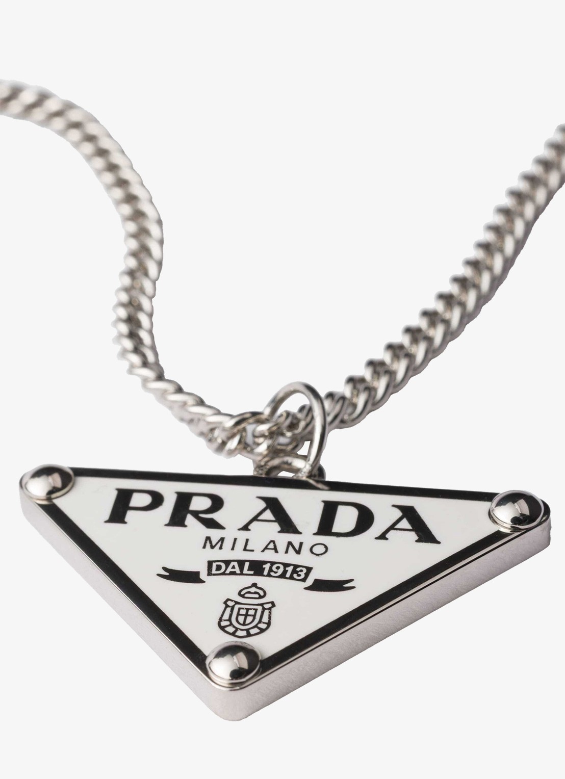 Prada Ketting met logo - detail 3 zilver