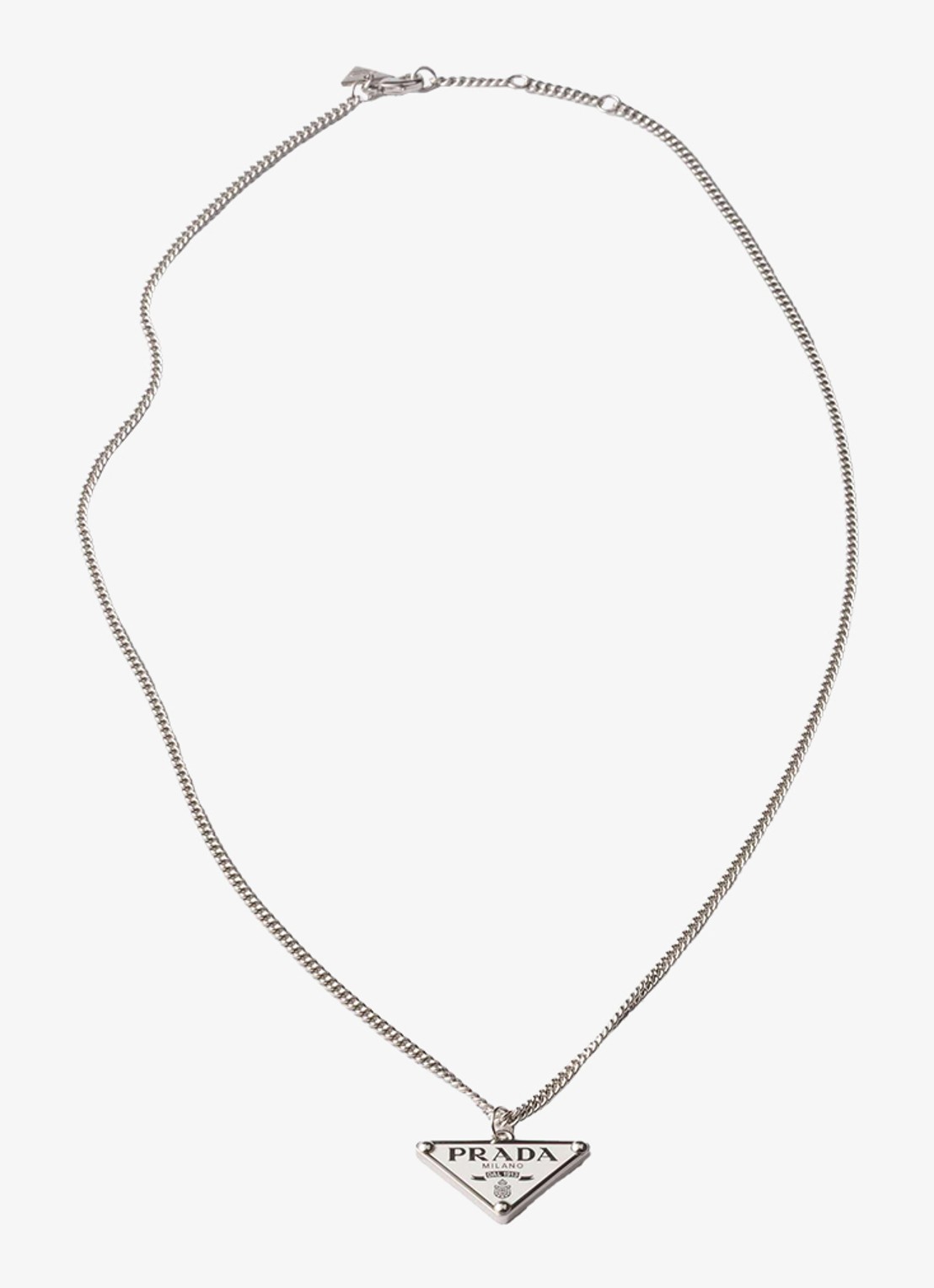 Prada Ketting met logo - voorkant zilver