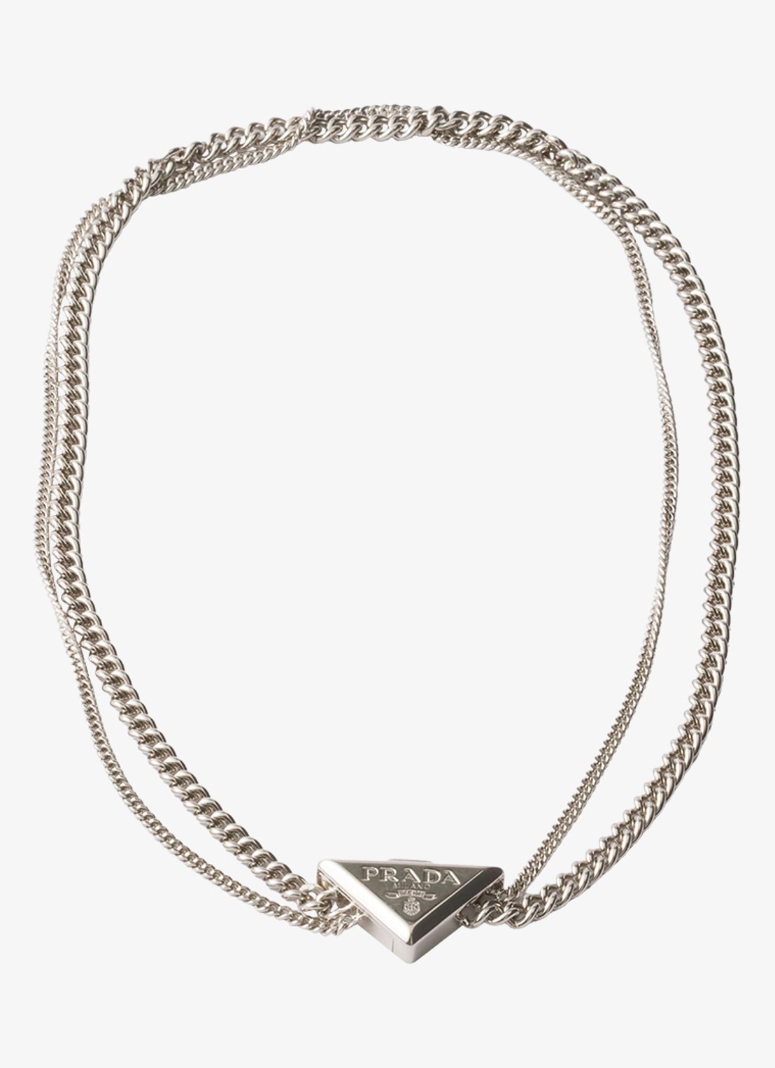Prada Ketting met logo - voorkant 2 zilver