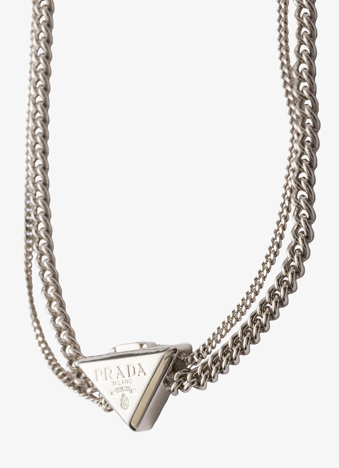 Prada Ketting met logo - voorkant 3 zilver