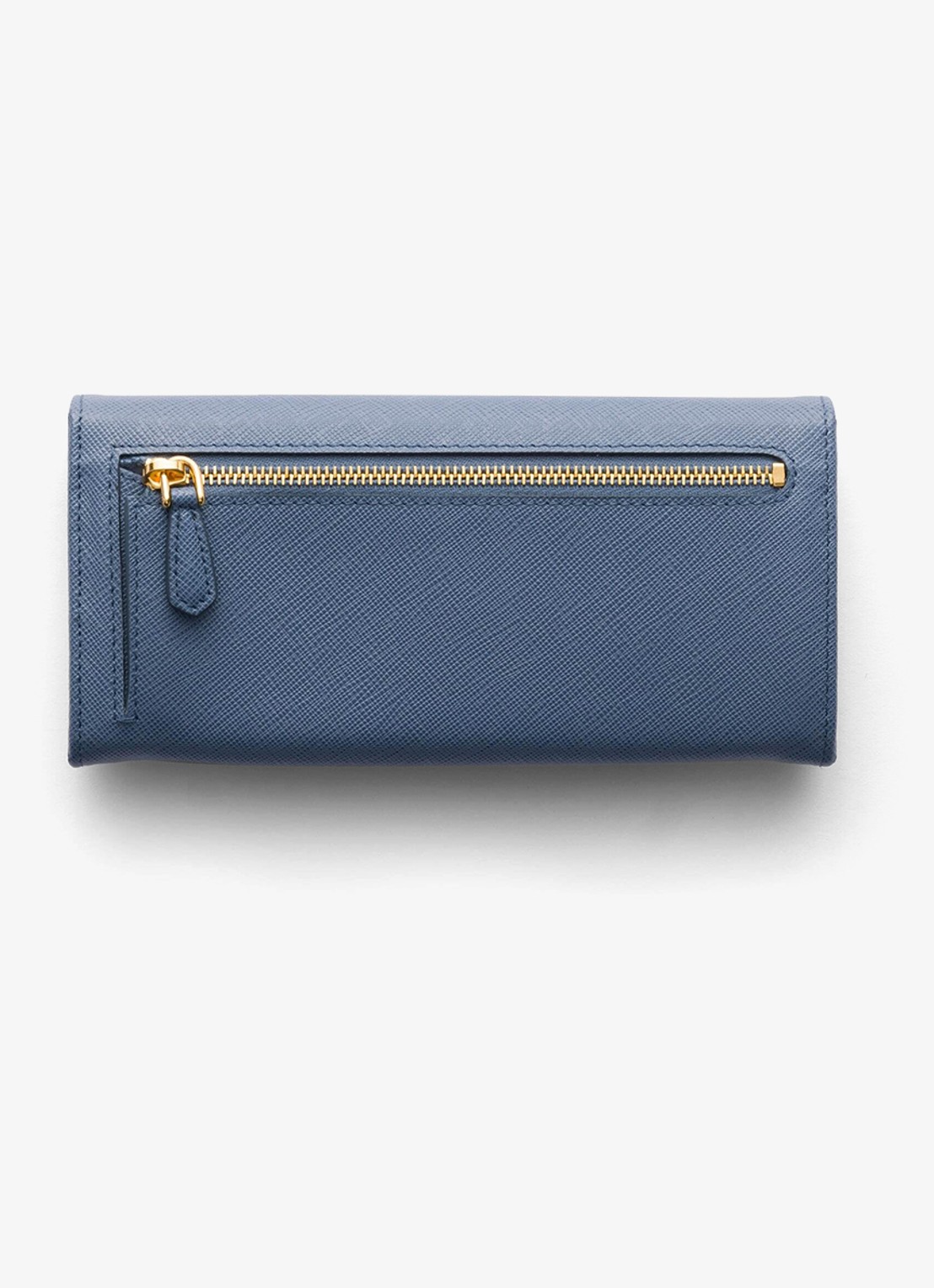 Prada Large portemonnee van kalfsleer - achterkant blauw