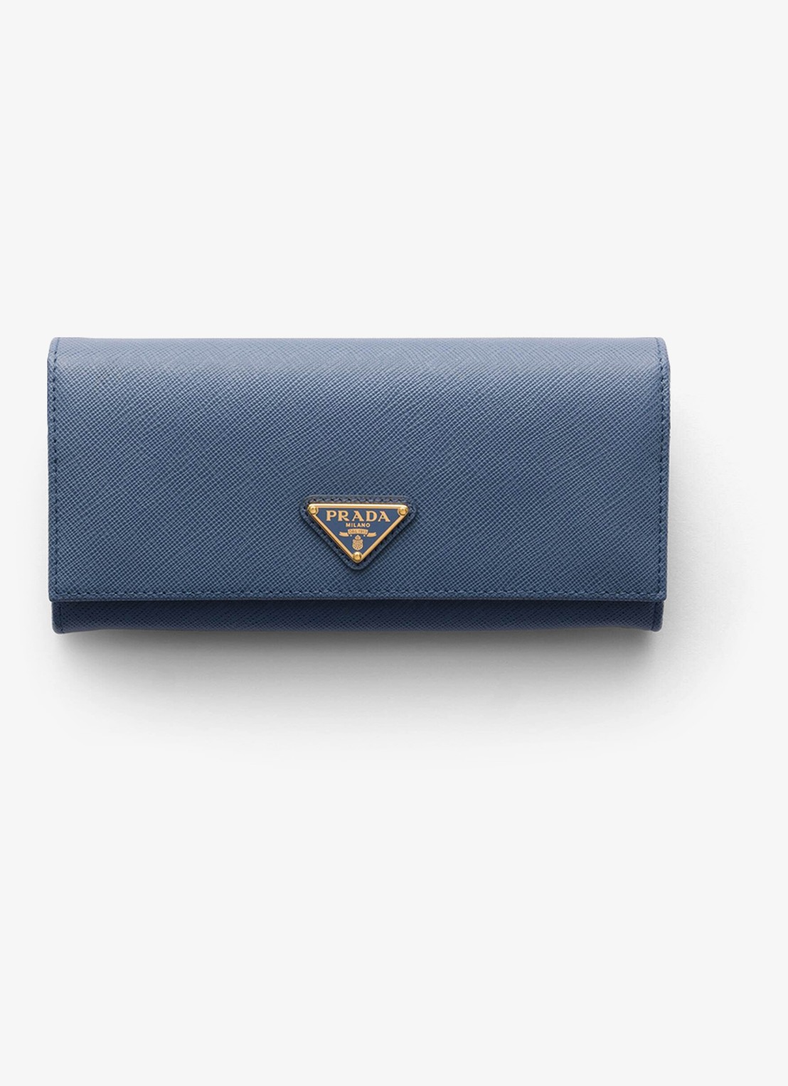 Prada Large portemonnee van kalfsleer - voorkant 2 blauw