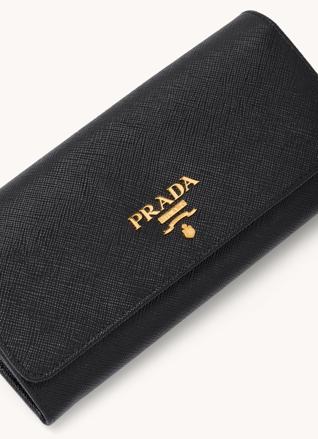 Prada Large portemonnee van leer - detail 5 zwart
