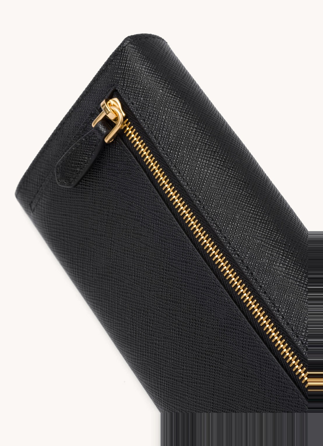 Prada Large portemonnee van leer - detail 6 zwart