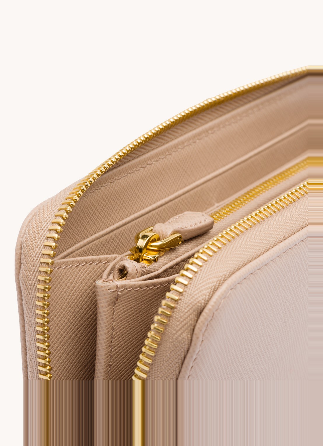 Prada Large portemonnee van leer - detail 5 lichtroze