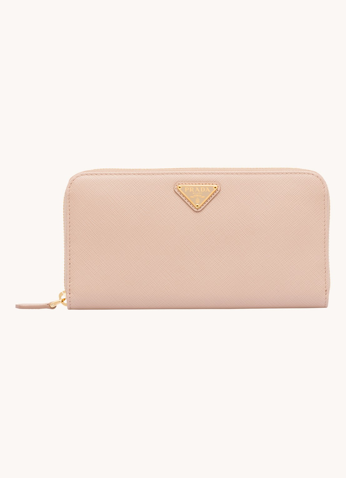Prada Large portemonnee van leer - voorkant lichtroze
