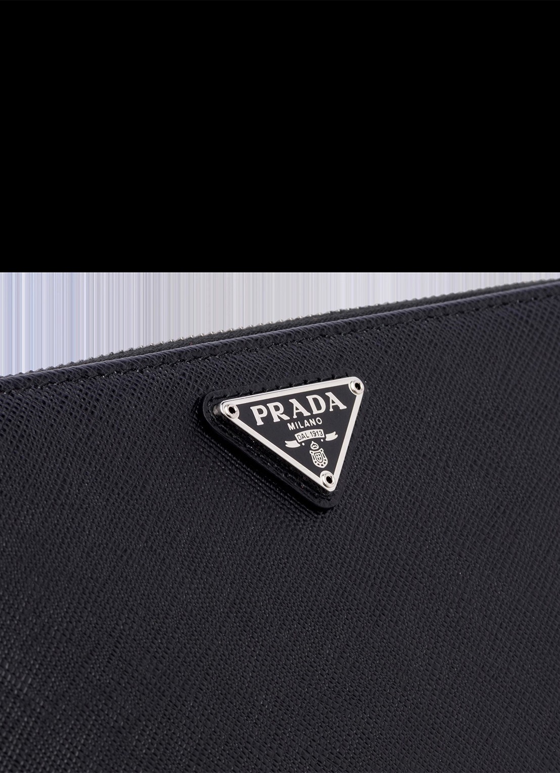 Prada Large portemonnee van leer - detail 5 diepzwart