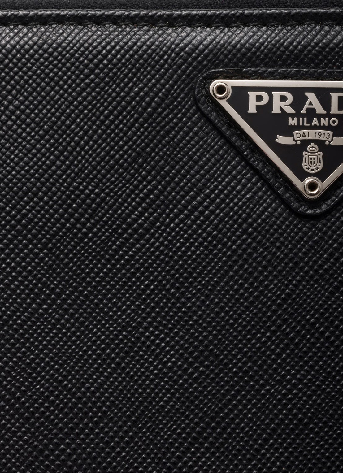 Prada Large portemonnee van leer - detail 6 diepzwart