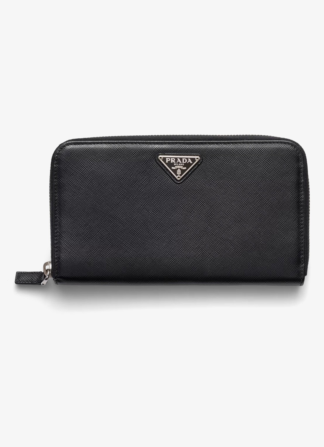 Prada Large portemonnee van leer - voorkant 2 diepzwart