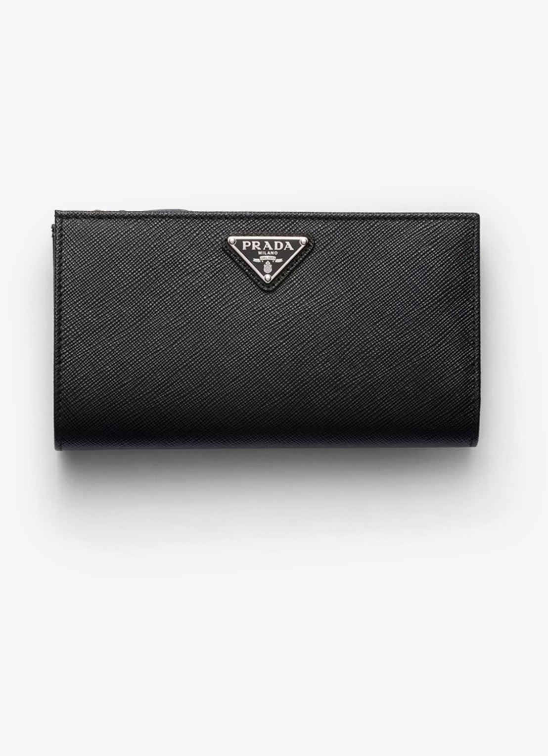 Prada Large portemonnee van leer - voorkant 3 zwart
