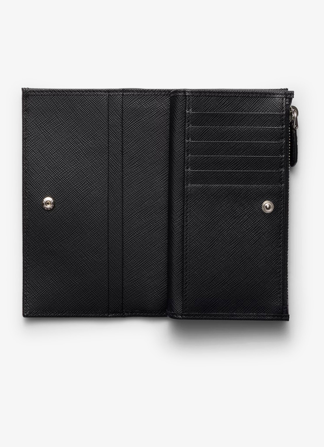 Prada Large portemonnee van leer - voorkant 4 zwart