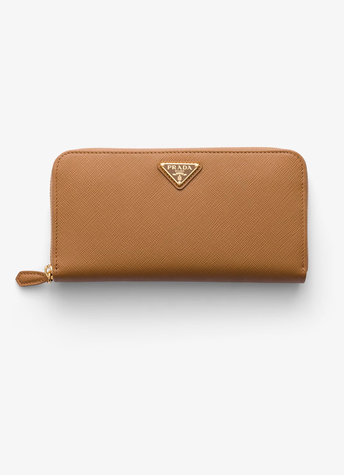 Prada Large portemonnee van leer - voorkant 2 camel