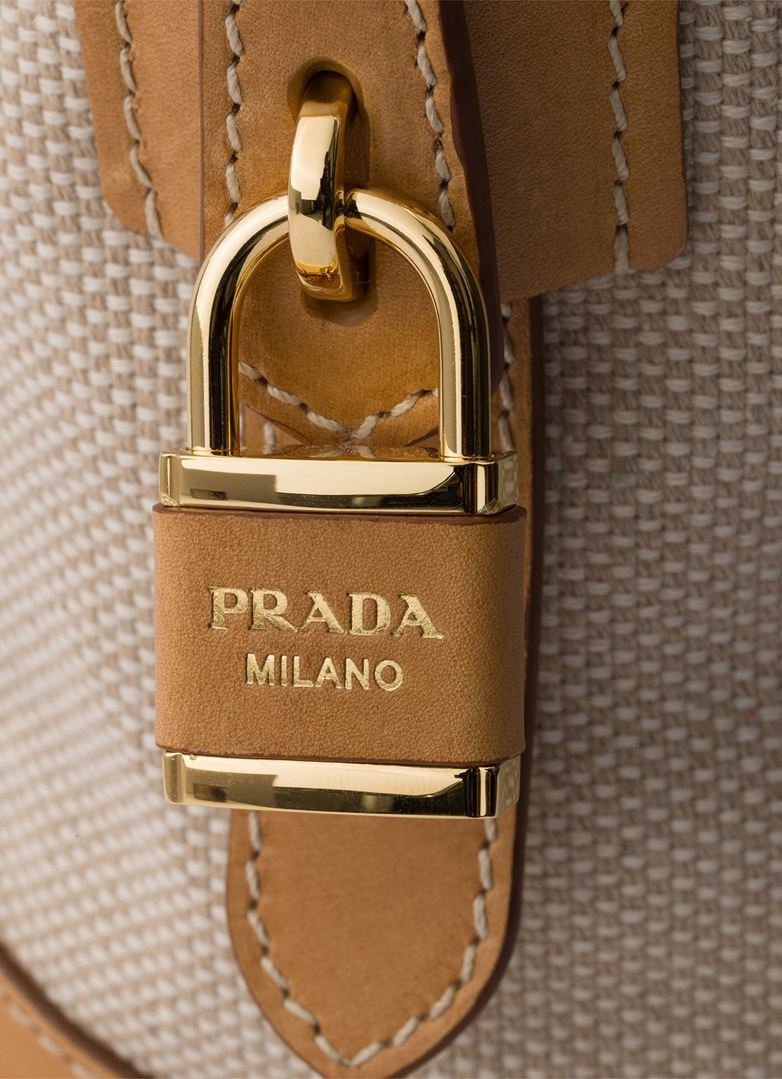 Prada Large schoudertas met leren details - detail 5 donkerbeige