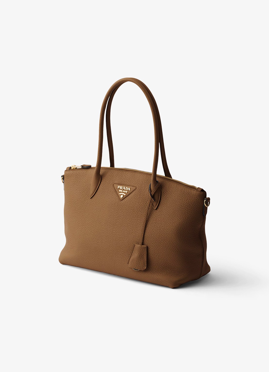 Prada Large schoudertas van kalfsleer - voorkant 2 bruin