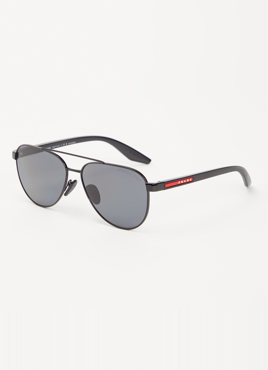Prada Linea Rossa Piloten zonnebril gepolariseerd PSA52S - voorkant zwart