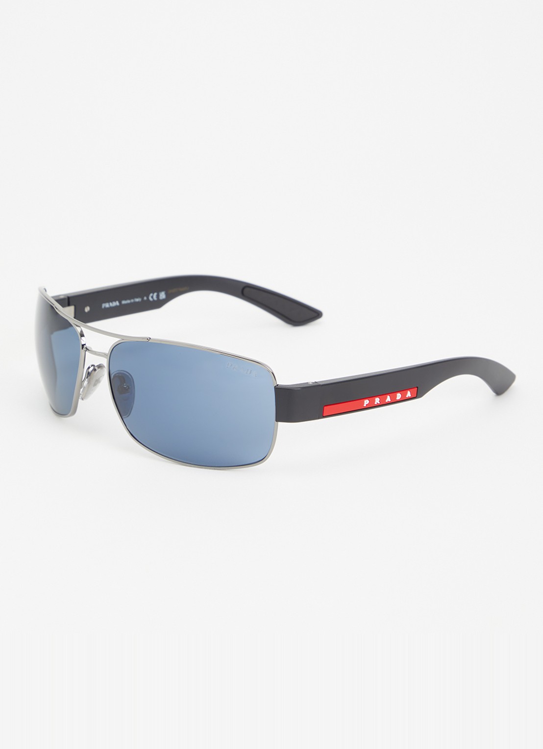 Prada Linea Rossa Piloten zonnebril PS B52S - voorkant zilver