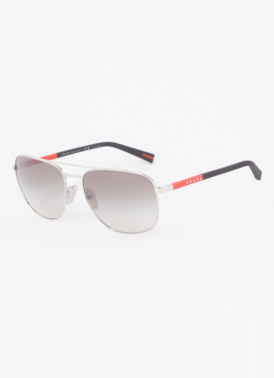 Prada Linea Rossa Piloten zonnebril PS54ZS - voorkant zilver