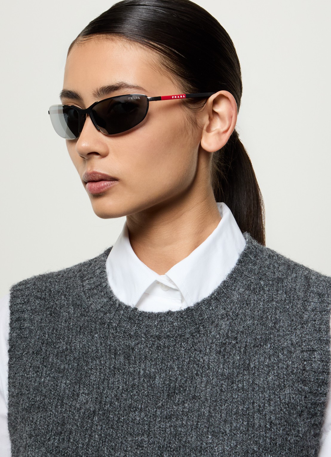 Prada Linea Rossa Retro zonnebril PS55ZS - voorkant 5 antraciet