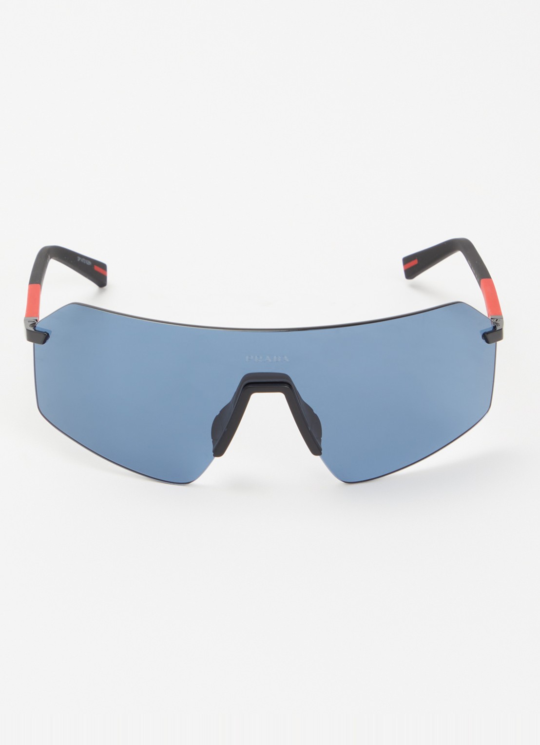 Prada Linea Rossa Shield zonnebril PSB50S - detail 2 zwart