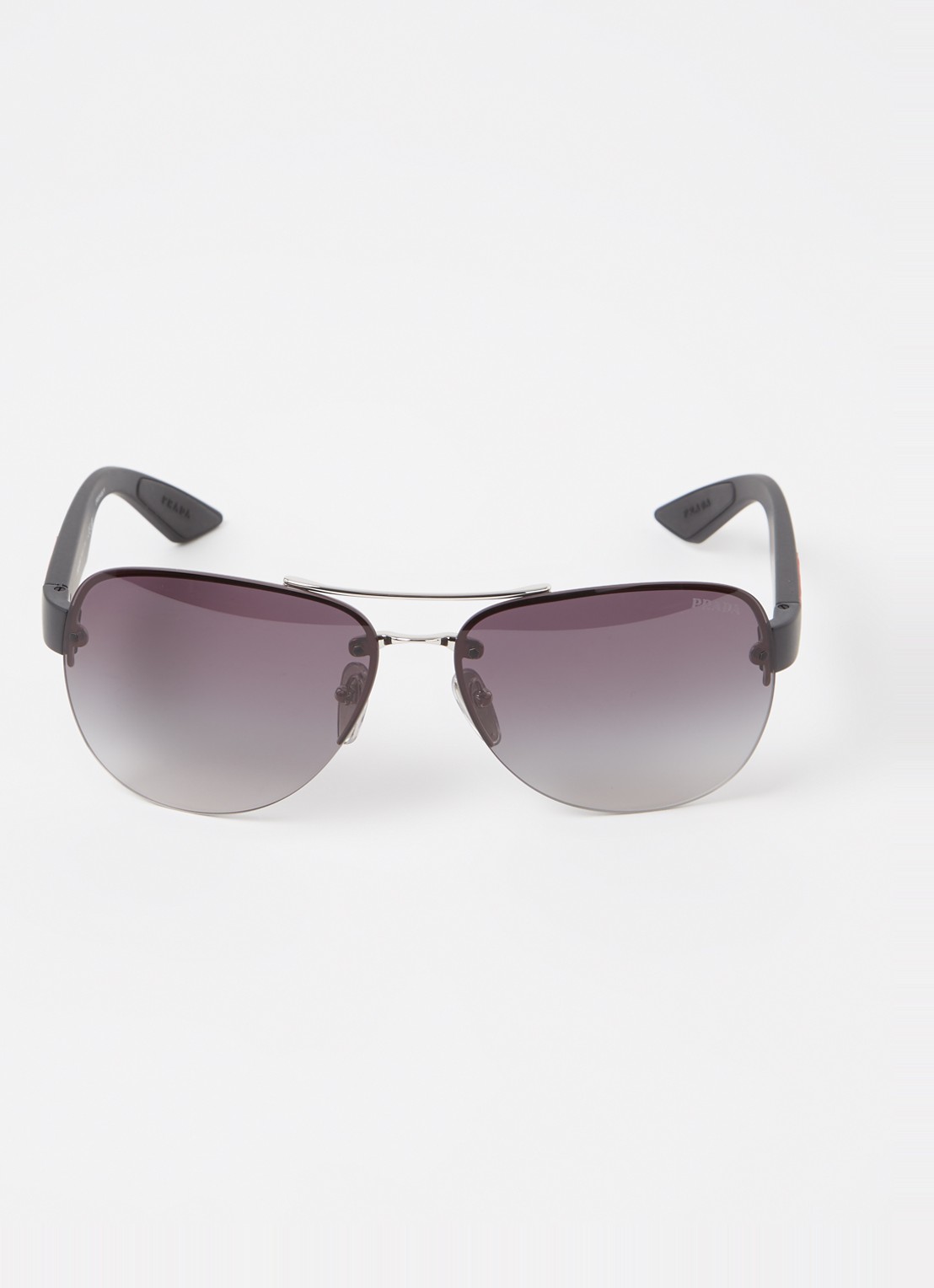 Prada Linea Rossa Zonnebril PS55YS - detail zilver