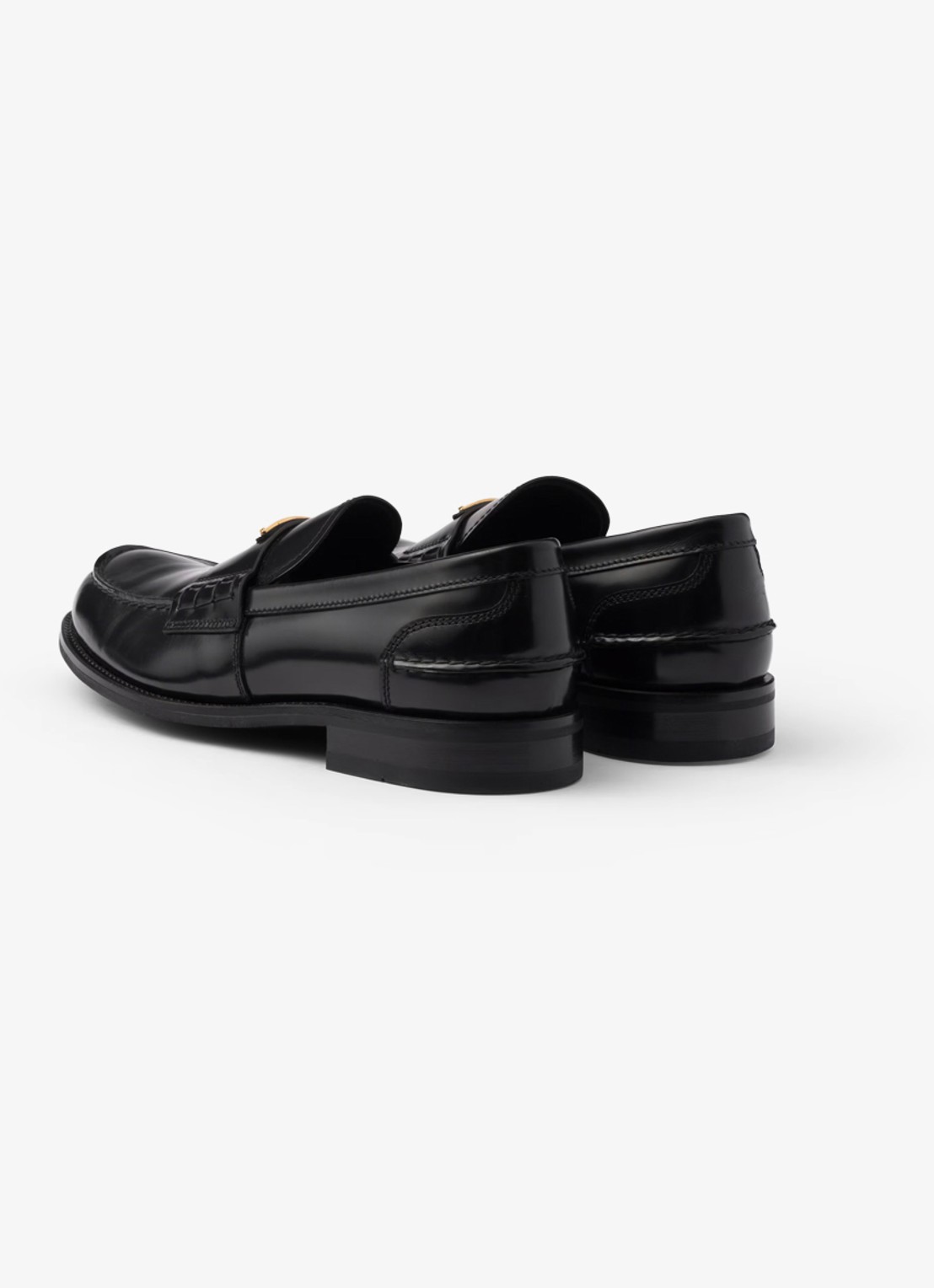 Prada Loafer van kalfsleer met logo - achterkant 9 zwart