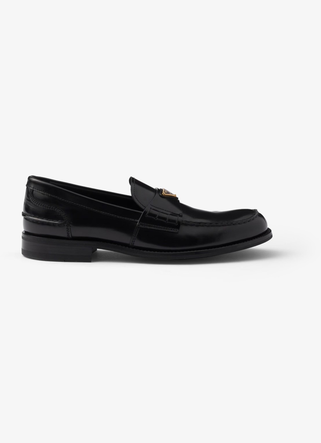 Prada Loafer van kalfsleer met logo - voorkant 6 zwart