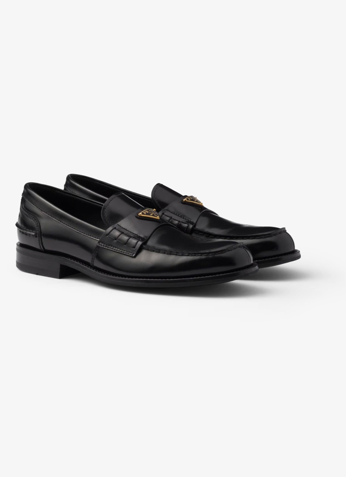 Prada Loafer van kalfsleer met logo - voorkant 7 zwart